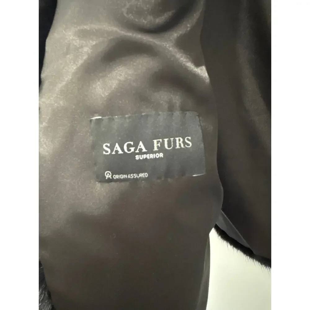 Saga Furs Black Mink Cropped Coat Size S